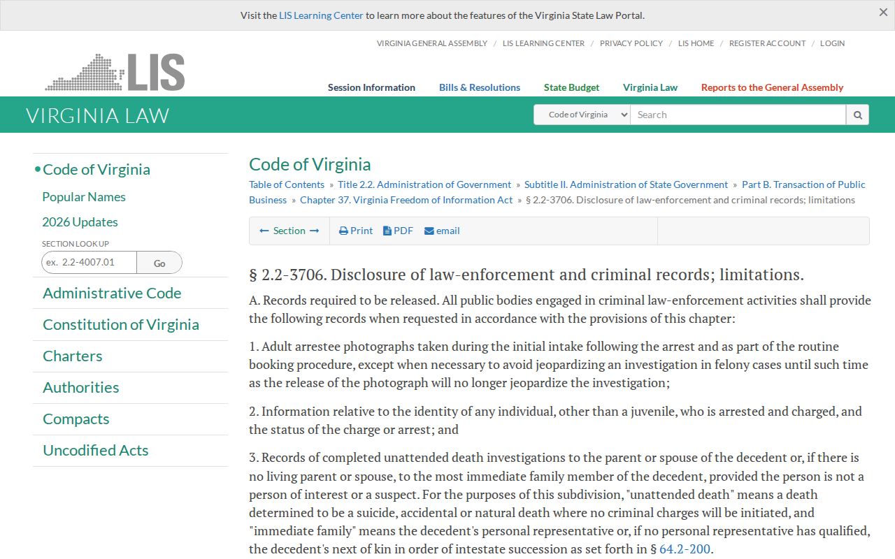 Greensville County adult booking-photo public-record statute